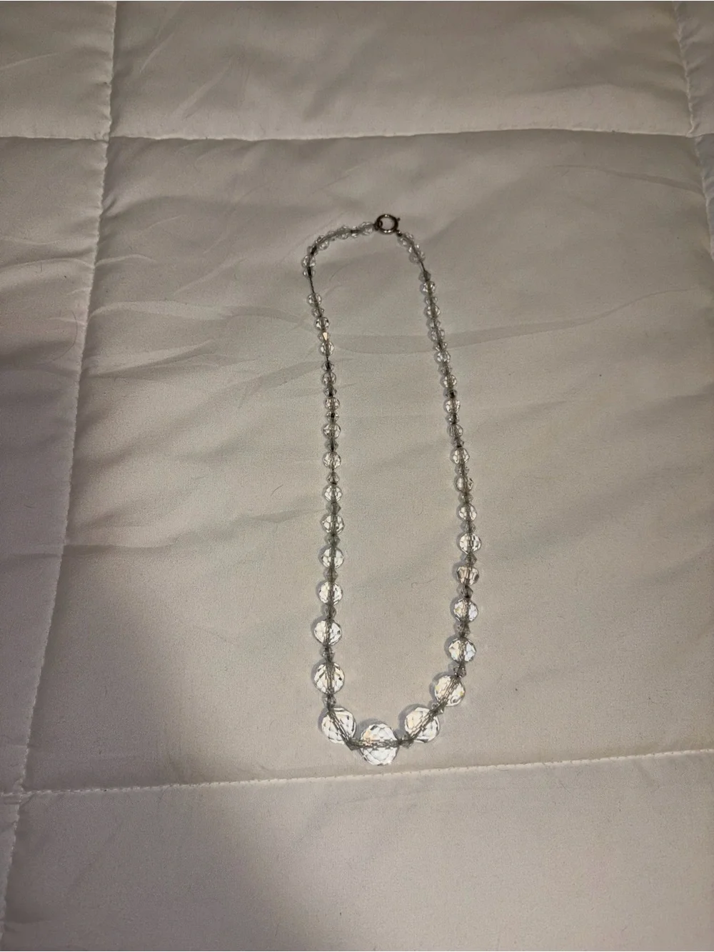 Clear Crystal Bead Necklace - Elegant Women’s Jewelry